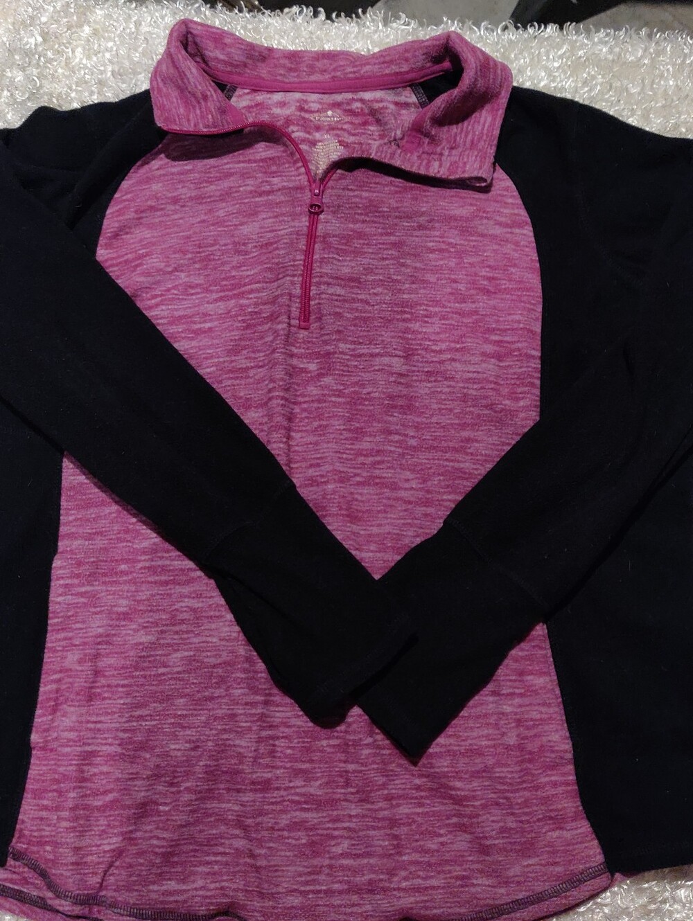 Women's Half-Zip Performance Pullover - Pink & Black St Johns Bay Active Size XL